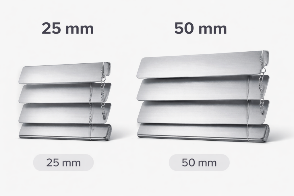 Żaluzje aluminiowe, próbka 
